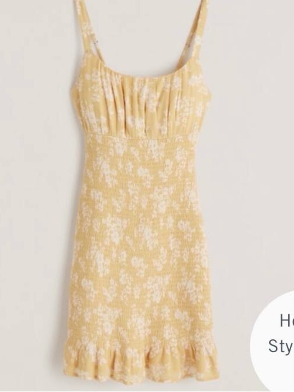 Abercrombie & Fitch Yellow Floral Ruffle-Dress